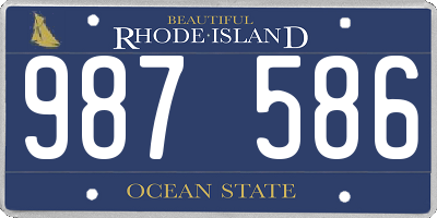 RI license plate 987586