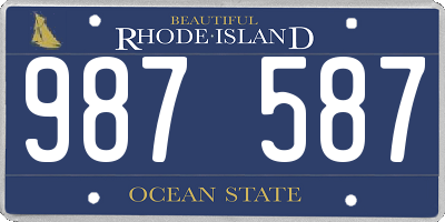 RI license plate 987587