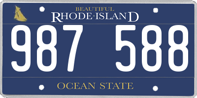 RI license plate 987588