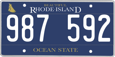 RI license plate 987592