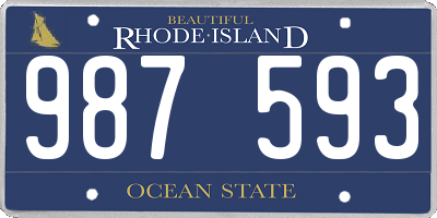 RI license plate 987593