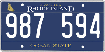 RI license plate 987594