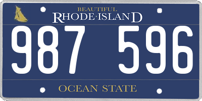 RI license plate 987596