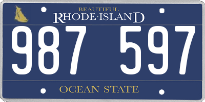 RI license plate 987597