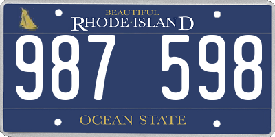 RI license plate 987598