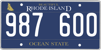 RI license plate 987600