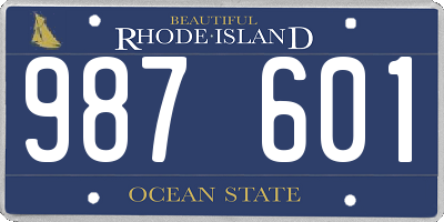 RI license plate 987601