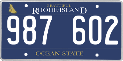 RI license plate 987602