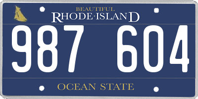 RI license plate 987604