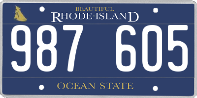 RI license plate 987605