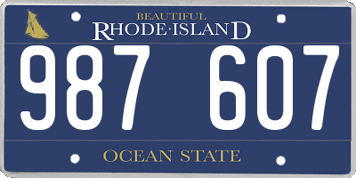 RI license plate 987607