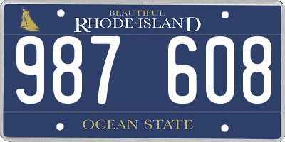 RI license plate 987608