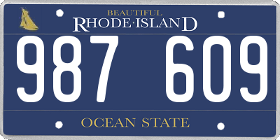 RI license plate 987609