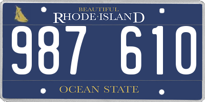 RI license plate 987610