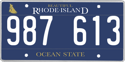 RI license plate 987613