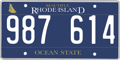 RI license plate 987614