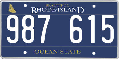 RI license plate 987615