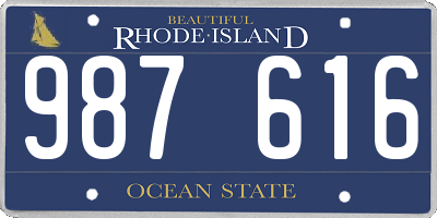 RI license plate 987616