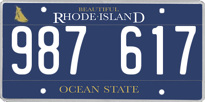 RI license plate 987617