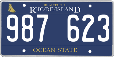 RI license plate 987623