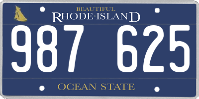 RI license plate 987625