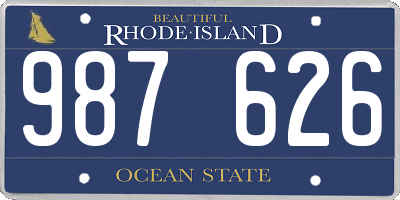 RI license plate 987626