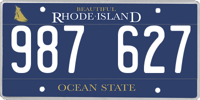 RI license plate 987627