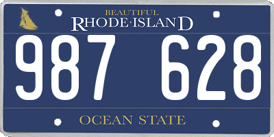 RI license plate 987628