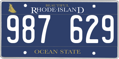 RI license plate 987629