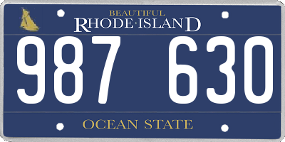 RI license plate 987630