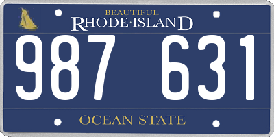 RI license plate 987631