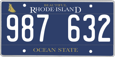 RI license plate 987632