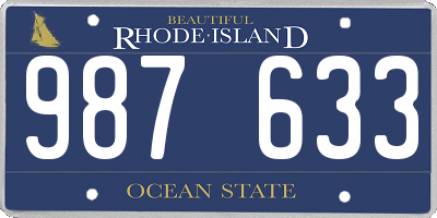 RI license plate 987633