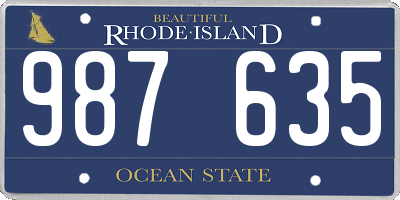 RI license plate 987635