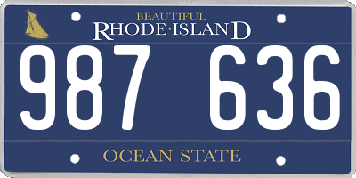 RI license plate 987636