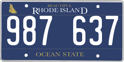 RI license plate 987637