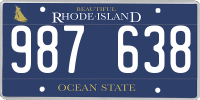 RI license plate 987638