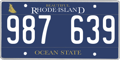 RI license plate 987639