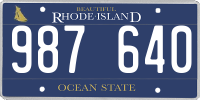 RI license plate 987640