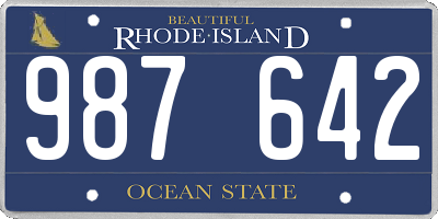 RI license plate 987642