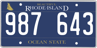 RI license plate 987643