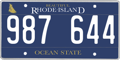 RI license plate 987644