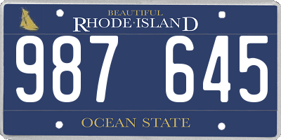 RI license plate 987645