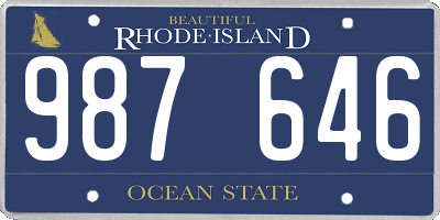 RI license plate 987646