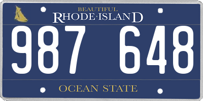 RI license plate 987648