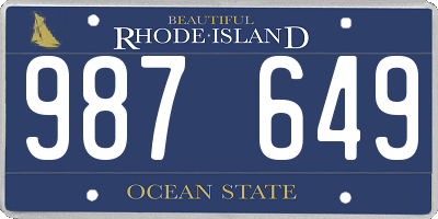 RI license plate 987649