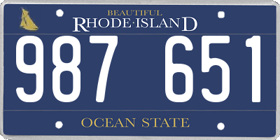 RI license plate 987651