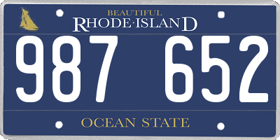 RI license plate 987652