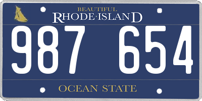 RI license plate 987654