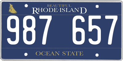 RI license plate 987657